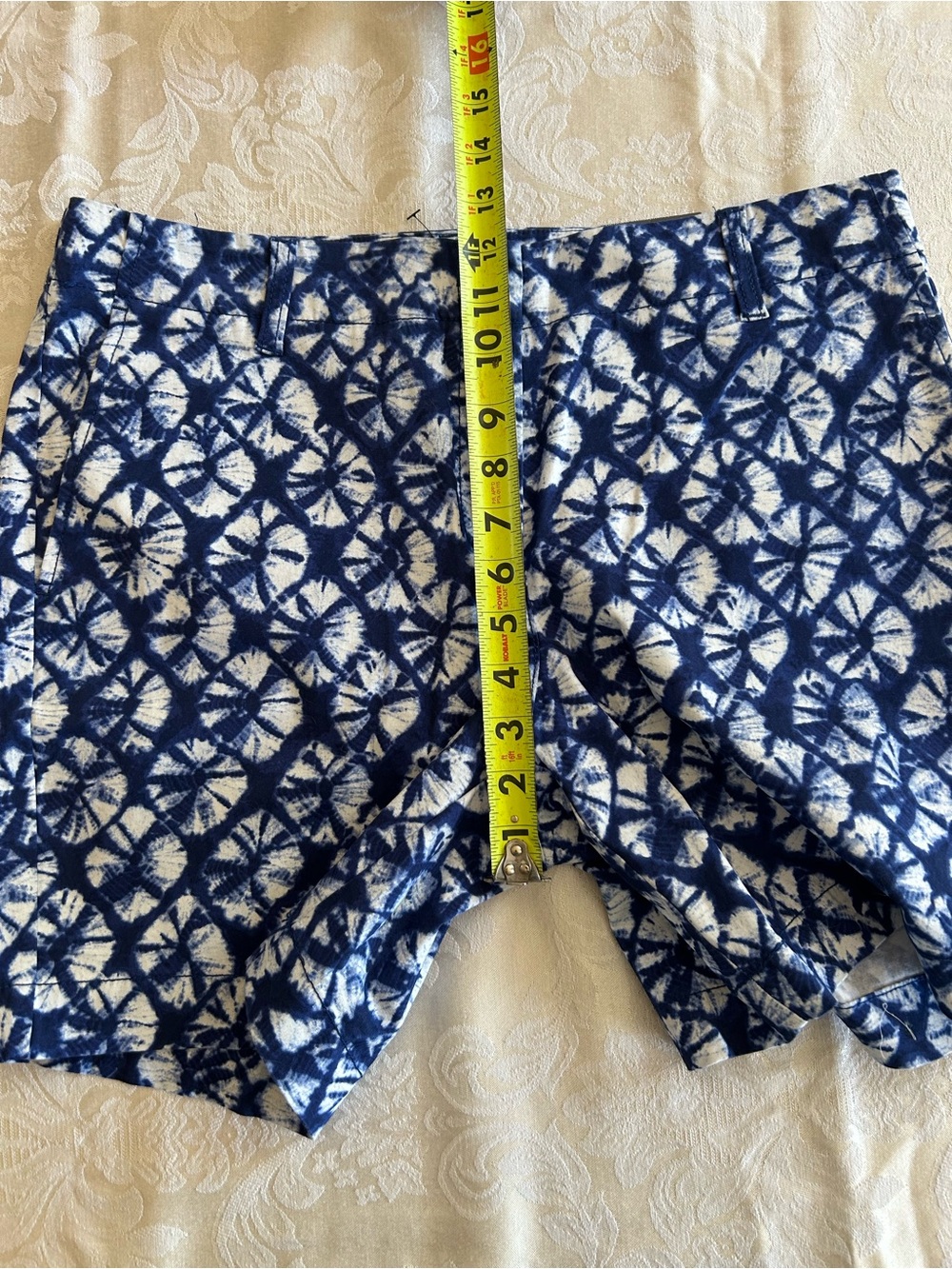 Talbots Blue and White Tie-Dye Chino Shorts size 8 NWT - Picture 8 of 10